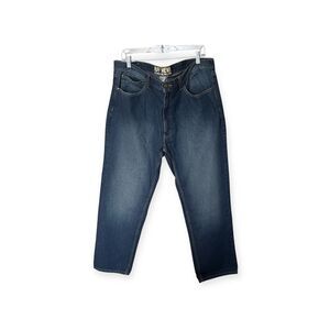 Ruff Hewn 100% Cotton Dark Wash Denim Blue Jeans Straight Leg Size 40" x 30"